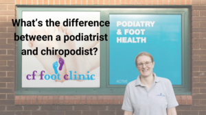 Graphic showing Catherine Fletcher-Liddell outside CF Foot Clinic